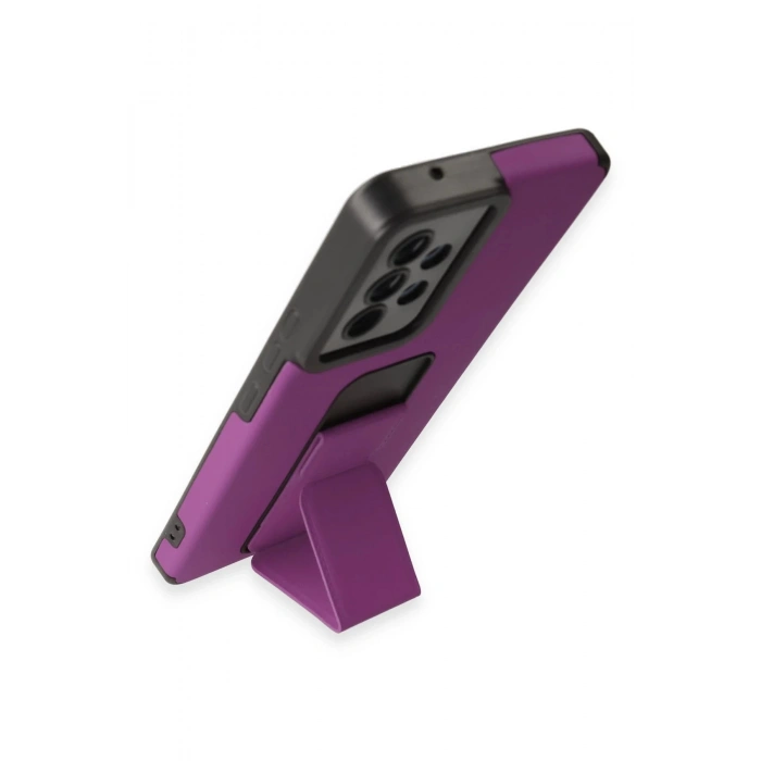 Newface Samsung Galaxy A53 5G Kılıf Mega Standlı Silikon - Mor