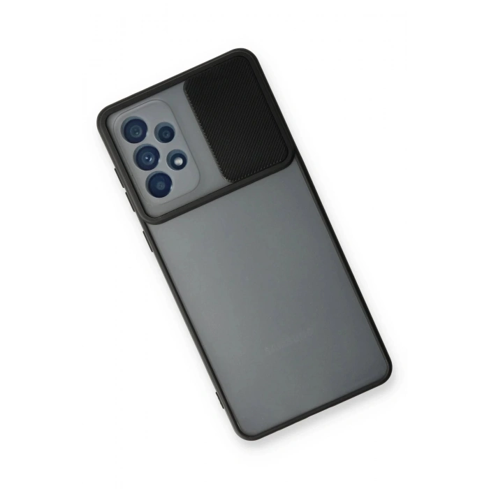 Newface Samsung Galaxy A53 5G Kılıf Palm Buzlu Kamera Sürgülü Silikon - Siyah