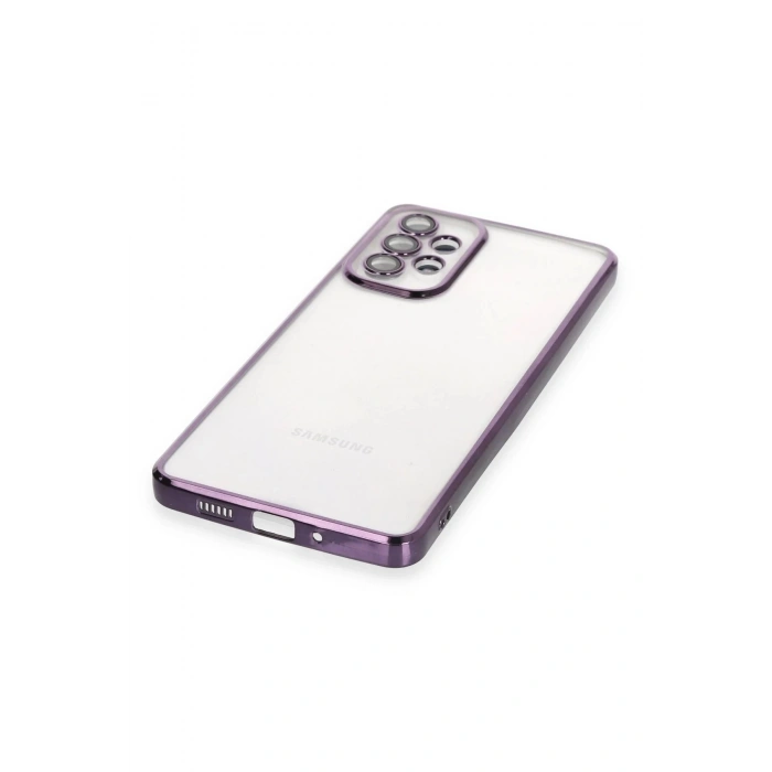 Newface Samsung Galaxy A53 5G Kılıf Razer Lensli Silikon - Mor