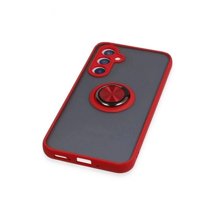 Newface Samsung Galaxy A54 5G Kılıf Montreal Yüzüklü Silikon Kapak - Kırmızı