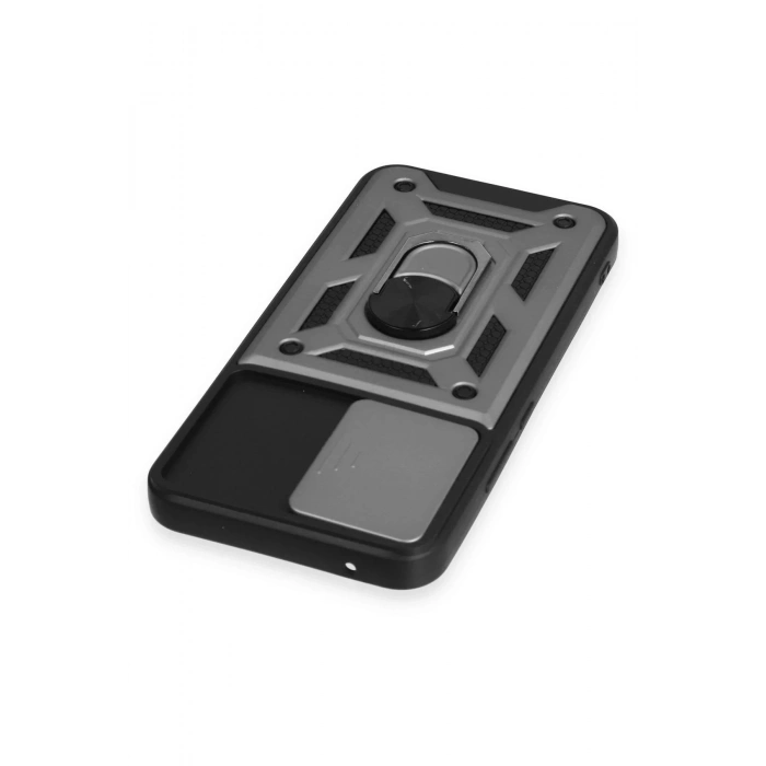 Newface Samsung Galaxy A54 5G Kılıf Pars Lens Yüzüklü Silikon - Gümüş