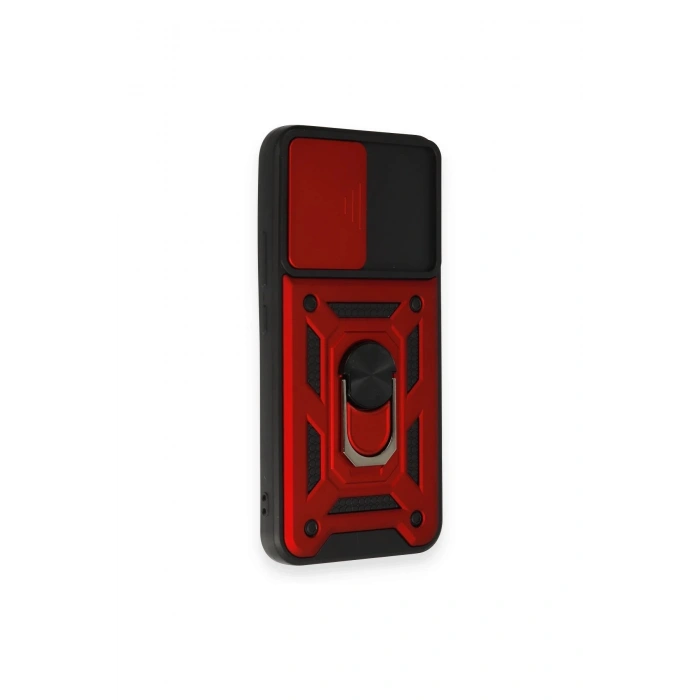 Newface Samsung Galaxy A54 5G Kılıf Pars Lens Yüzüklü Silikon - Kırmızı