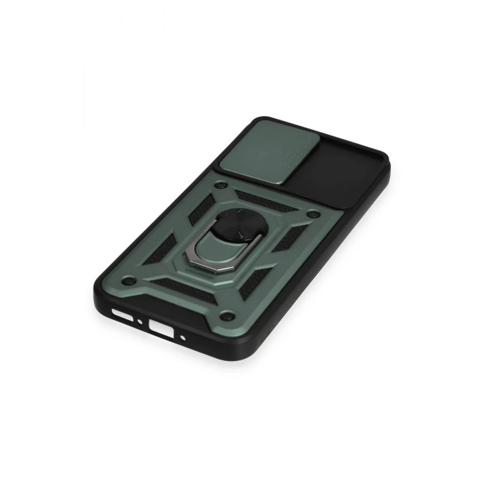 Newface Samsung Galaxy A54 5G Kılıf Pars Lens Yüzüklü Silikon - Yeşil