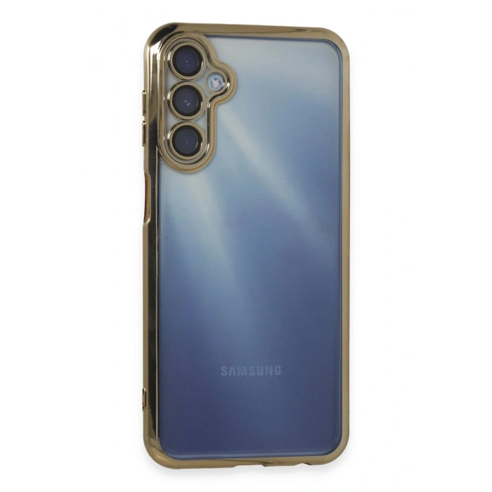 Newface Samsung Galaxy A55 5G Kılıf Razer Lensli Silikon - Gold