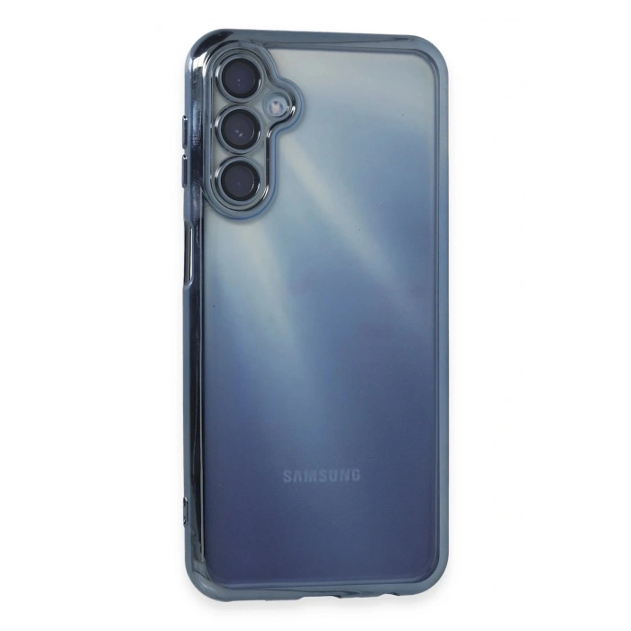 Newface Samsung Galaxy A55 5G Kılıf Razer Lensli Silikon - Sierra Blue