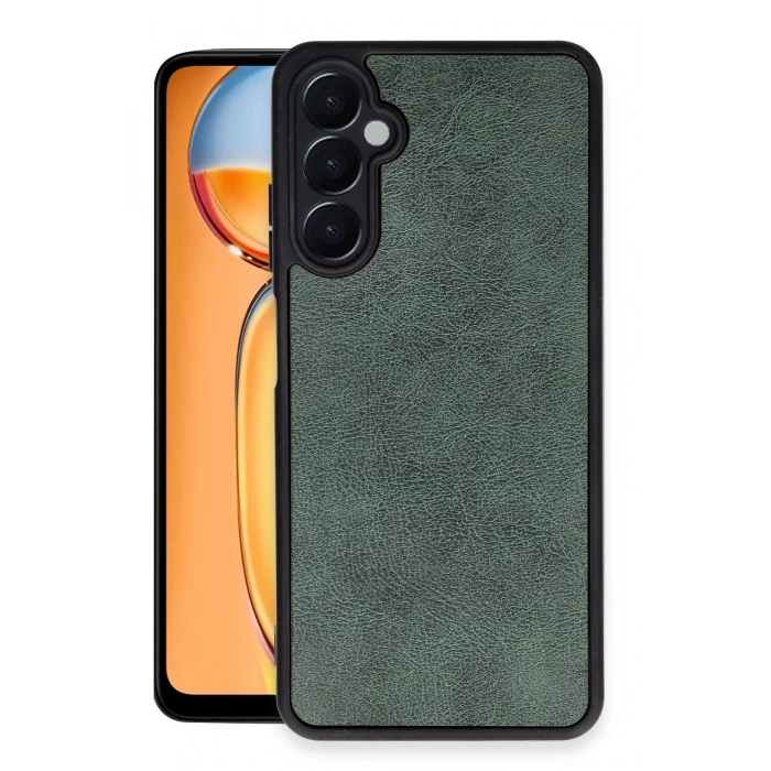 Newface Samsung Galaxy A56 Kılıf Aras Deri Kapak - Koyu Yeşil