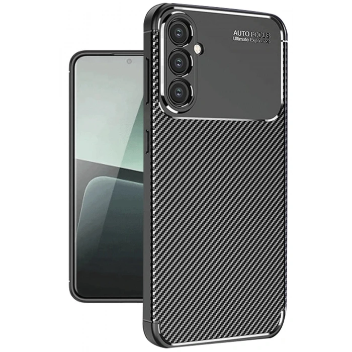 Newface Samsung Galaxy A56 Kılıf Auto Focus Karbon Kapak - Siyah