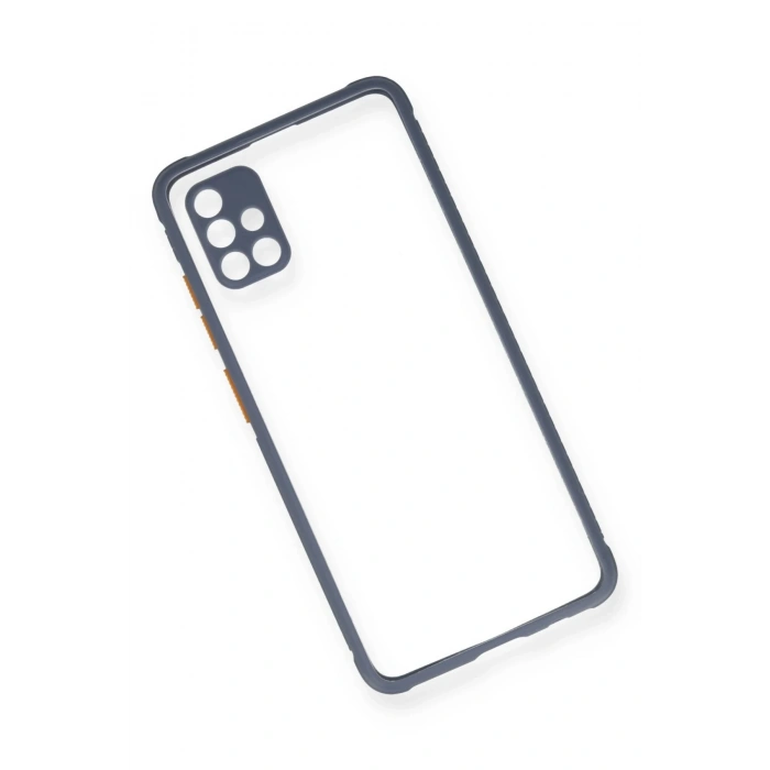 Newface Samsung Galaxy A71 Kılıf Miami Şeffaf Silikon - Gri