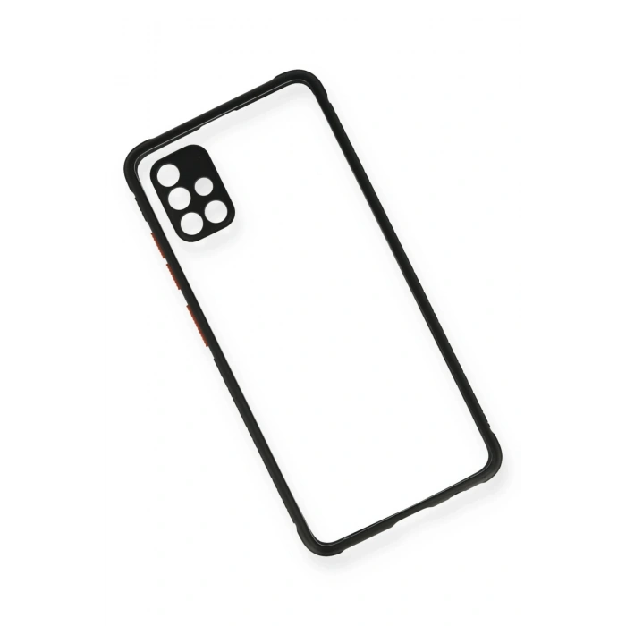 Newface Samsung Galaxy A71 Kılıf Miami Şeffaf Silikon - Siyah