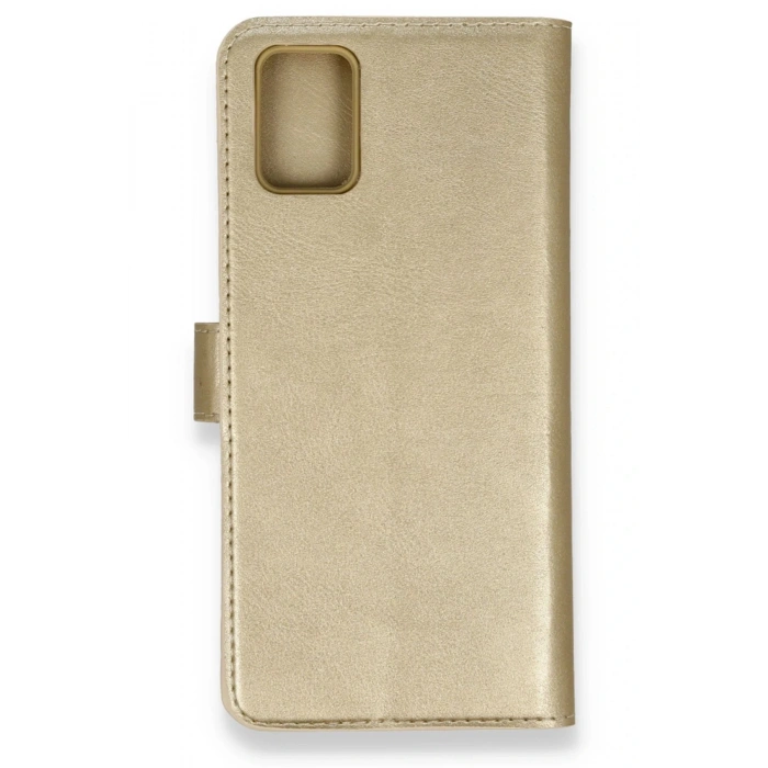 Newface Samsung Galaxy A71 Trend S Plus Kapaklı Kılıf - Gold