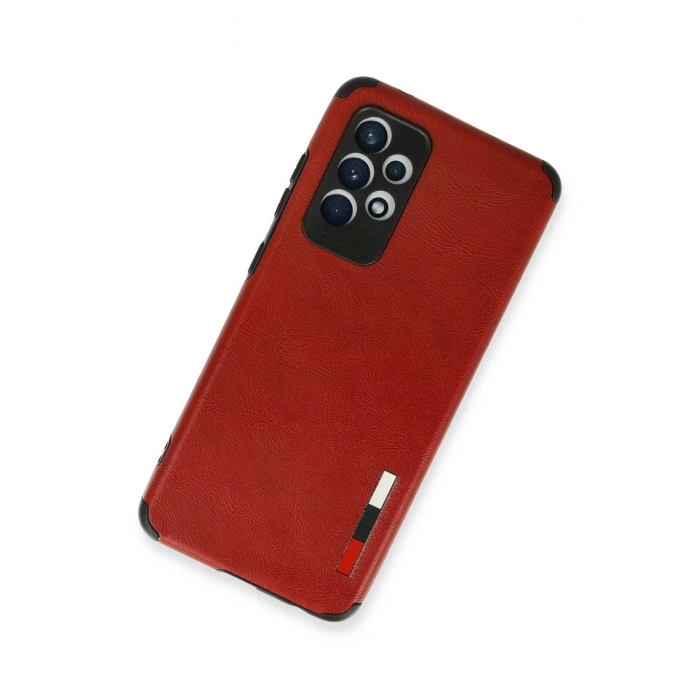 Newface Samsung Galaxy A72 Kılıf Loop Deri Silikon - Kırmızı