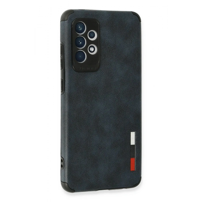 Newface Samsung Galaxy A72 Kılıf Loop Deri Silikon - Lacivert