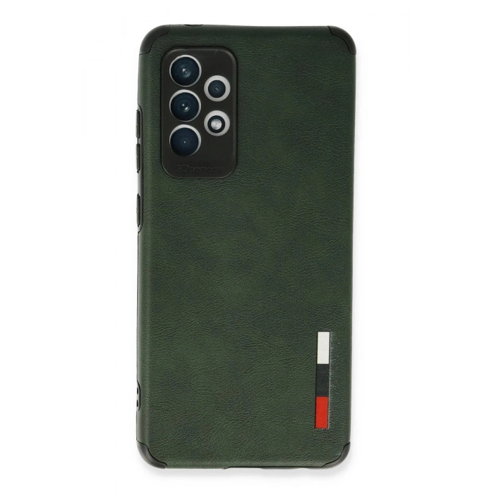 Newface Samsung Galaxy A72 Kılıf Loop Deri Silikon - Yeşil