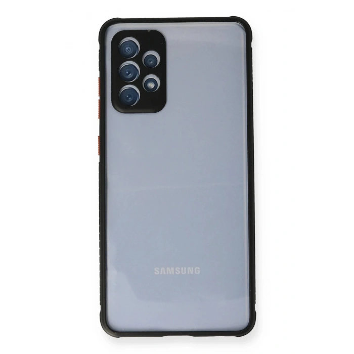 Newface Samsung Galaxy A72 Kılıf Miami Şeffaf Silikon - Siyah
