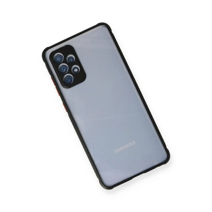 Newface Samsung Galaxy A72 Kılıf Miami Şeffaf Silikon - Siyah