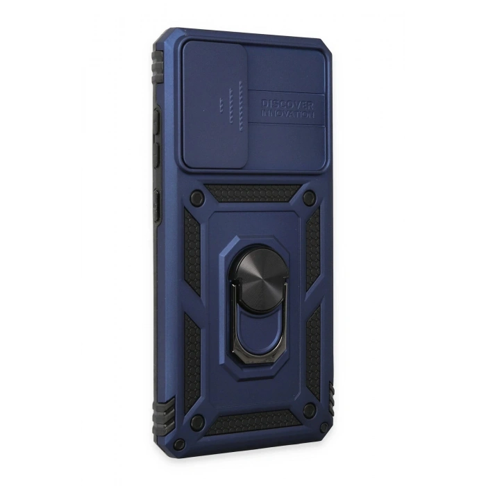 Newface Samsung Galaxy A72 Kılıf Pars Lens Yüzüklü Silikon - Lacivert