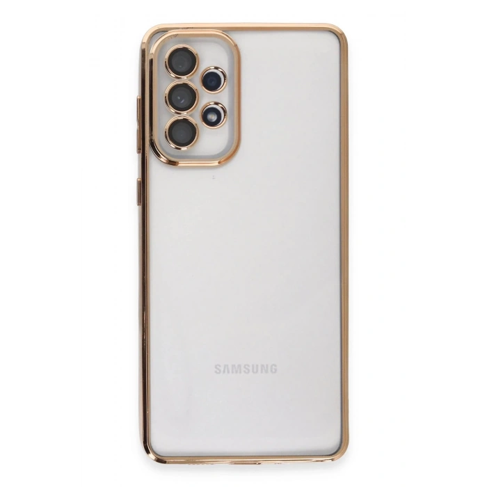 Newface Samsung Galaxy A73 5G Kılıf Razer Lensli Silikon - Gold