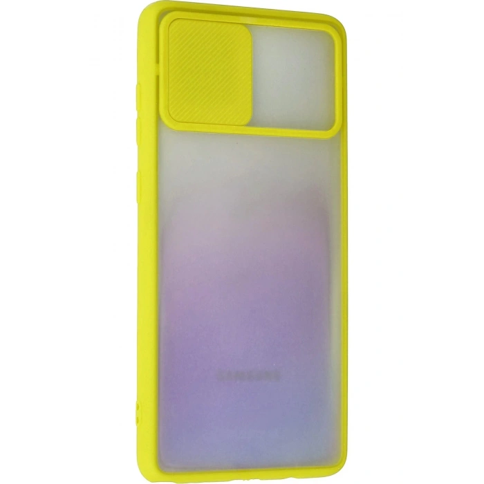 Newface Samsung Galaxy A81 / Note 10 Lite Kılıf Palm Buzlu Kamera Sürgülü Silikon - Sarı