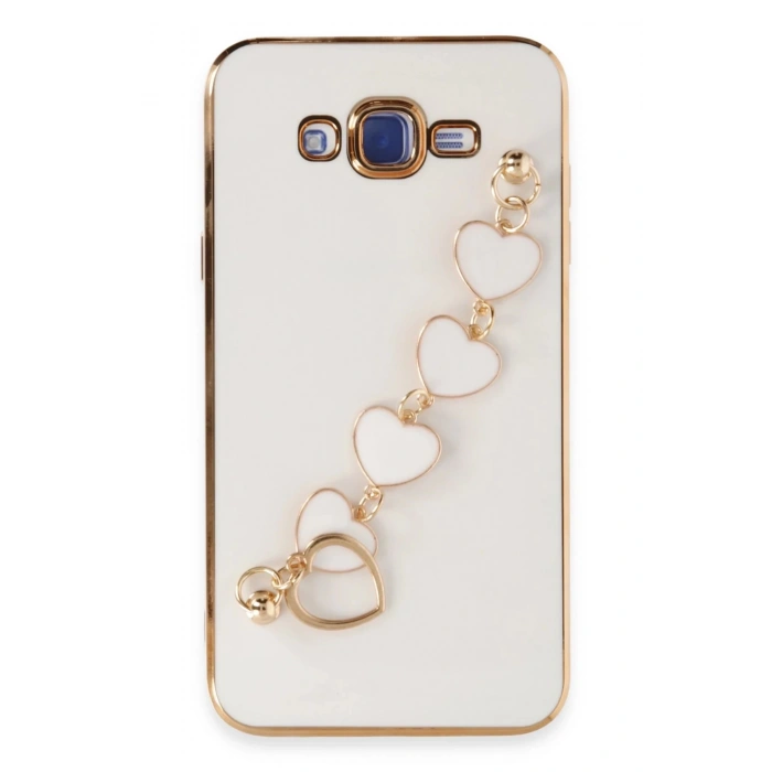 Newface Samsung Galaxy J7 Kılıf Esila Silikon - Beyaz