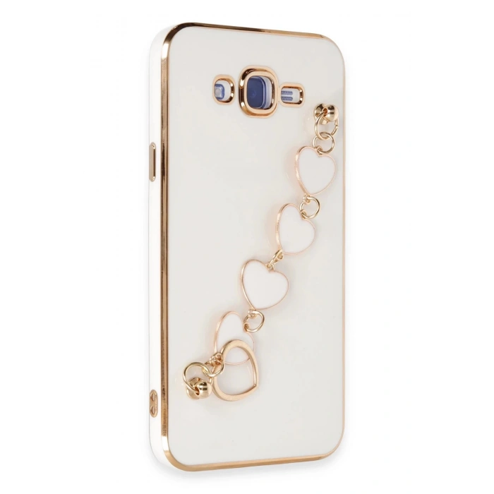 Newface Samsung Galaxy J7 Kılıf Esila Silikon - Beyaz