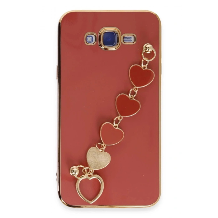 Newface Samsung Galaxy J7 Kılıf Esila Silikon - Kırmızı