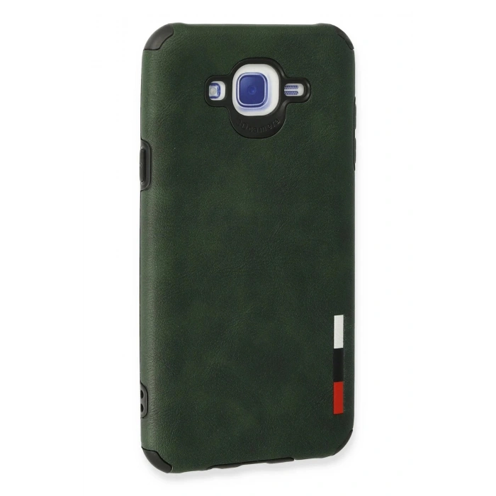 Newface Samsung Galaxy J7 Kılıf Loop Deri Silikon - Yeşil