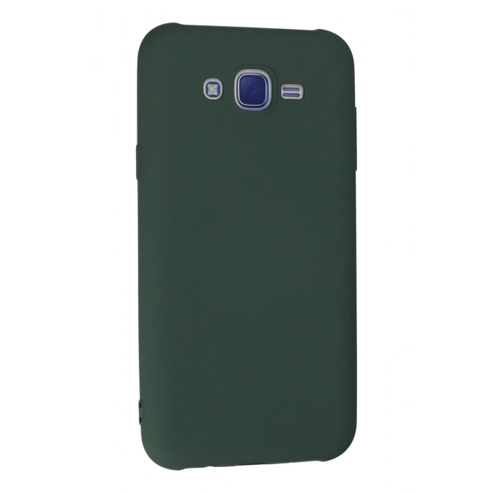 Newface Samsung Galaxy J7 Kılıf Nano içi Kadife Silikon - Koyu Yeşil
