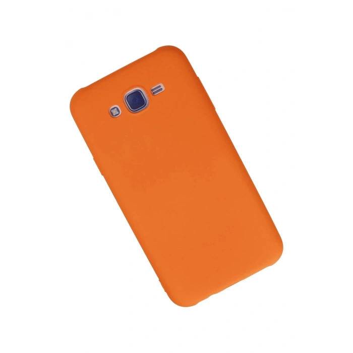 Newface Samsung Galaxy J7 Kılıf Nano içi Kadife Silikon - Turuncu