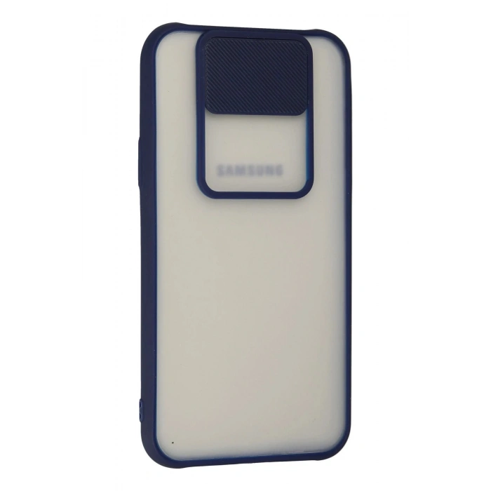 Newface Samsung Galaxy J7 Kılıf Palm Buzlu Kamera Sürgülü Silikon - Lacivert