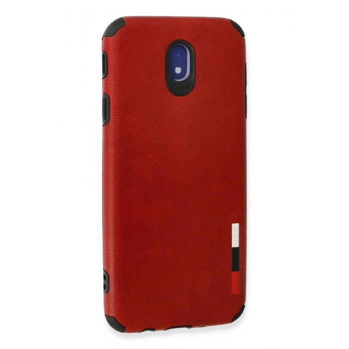Newface Samsung Galaxy J7 Pro / J730 Kılıf Loop Deri Silikon - Kırmızı