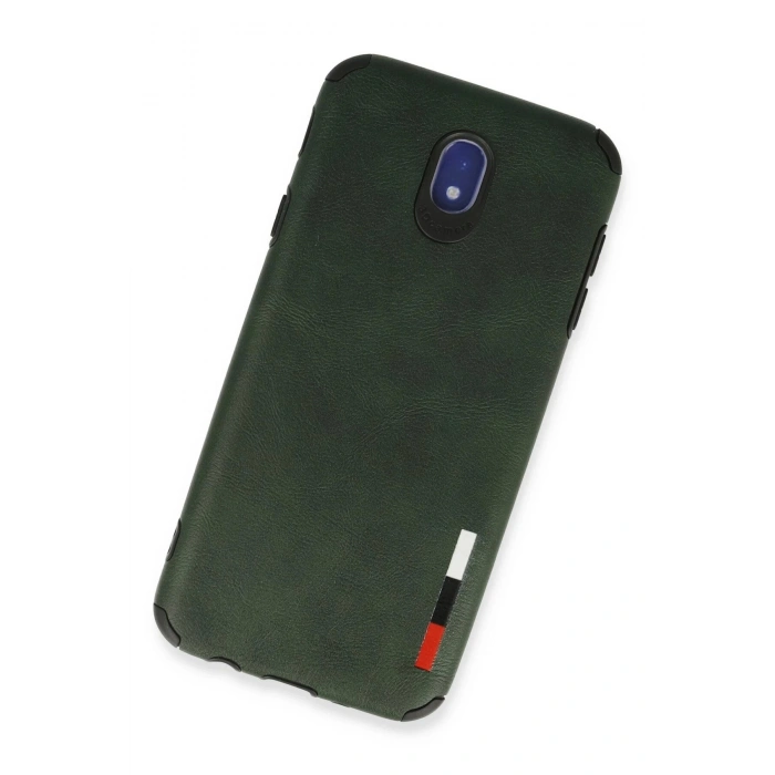 Newface Samsung Galaxy J7 Pro / J730 Kılıf Loop Deri Silikon - Yeşil