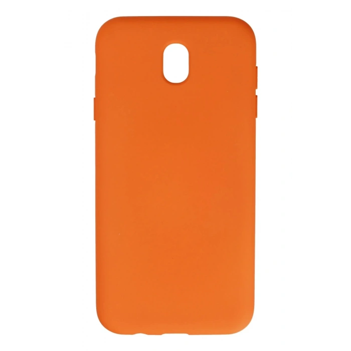 Newface Samsung Galaxy J7 Pro / J730 Kılıf Nano içi Kadife Silikon - Turuncu
