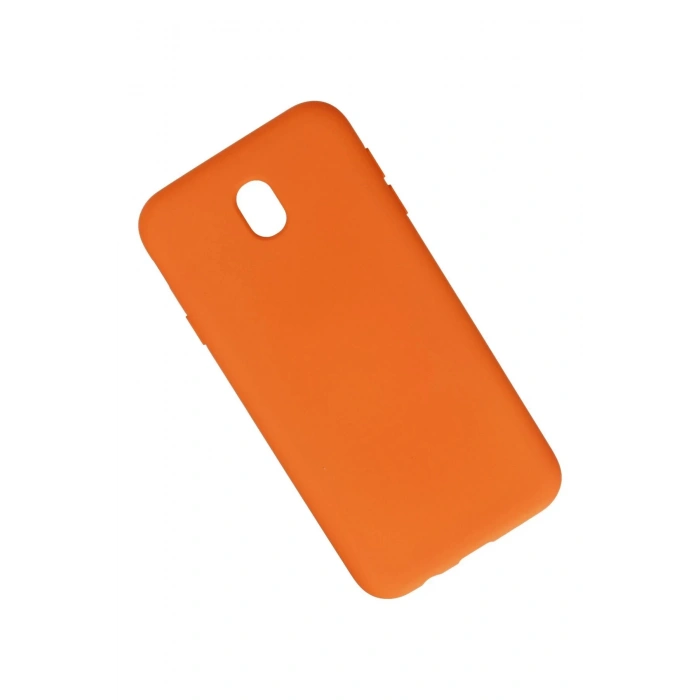 Newface Samsung Galaxy J7 Pro / J730 Kılıf Nano içi Kadife Silikon - Turuncu