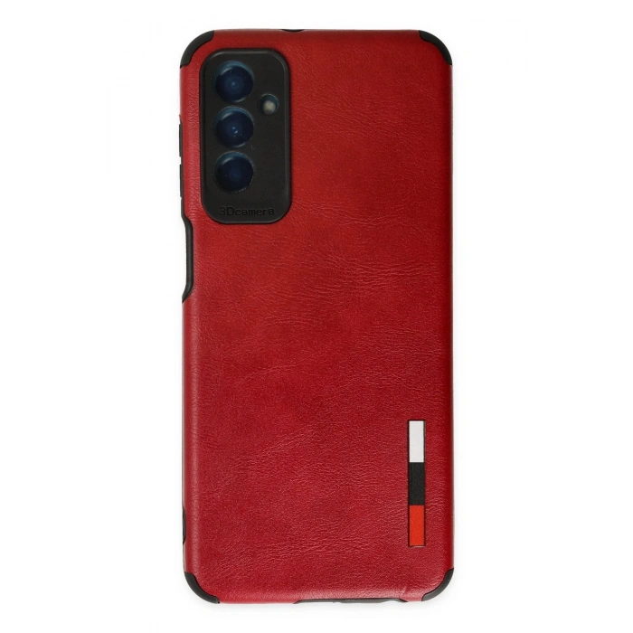 Newface Samsung Galaxy M13 Kılıf Loop Deri Silikon - Kırmızı