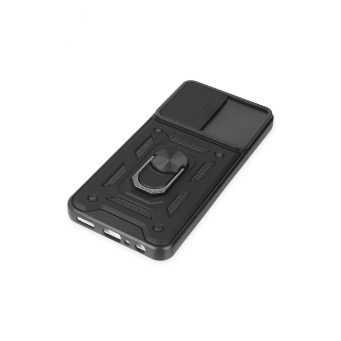 Newface Samsung Galaxy M13 Kılıf Pars Lens Yüzüklü Silikon - Siyah