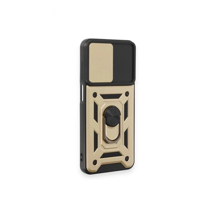 Newface Samsung Galaxy M14 5G Kılıf Pars Lens Yüzüklü Silikon - Gold