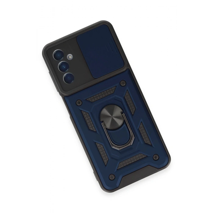 Newface Samsung Galaxy M14 5G Kılıf Pars Lens Yüzüklü Silikon - Lacivert