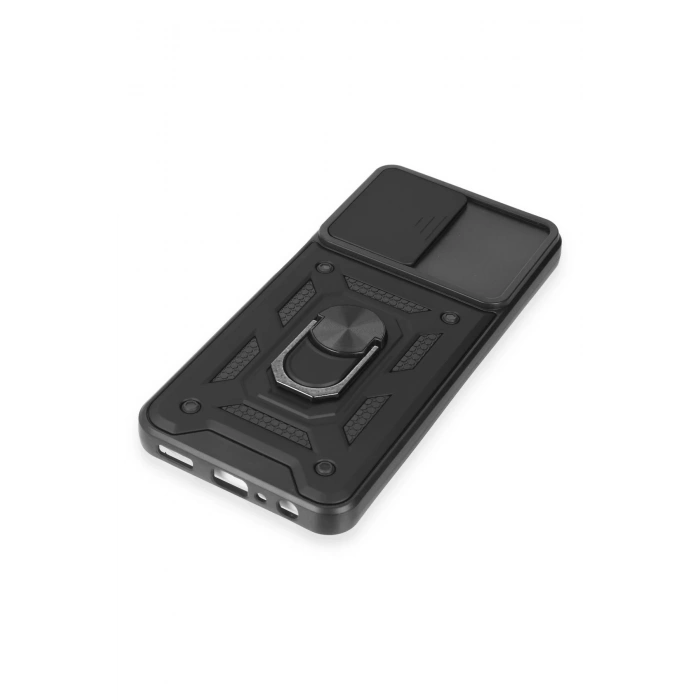 Newface Samsung Galaxy M14 5G Kılıf Pars Lens Yüzüklü Silikon - Siyah