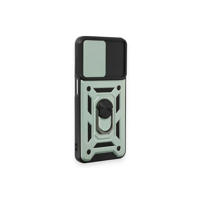 Newface Samsung Galaxy M14 5G Kılıf Pars Lens Yüzüklü Silikon - Yeşil