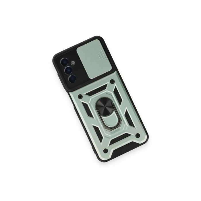 Newface Samsung Galaxy M14 5G Kılıf Pars Lens Yüzüklü Silikon - Yeşil