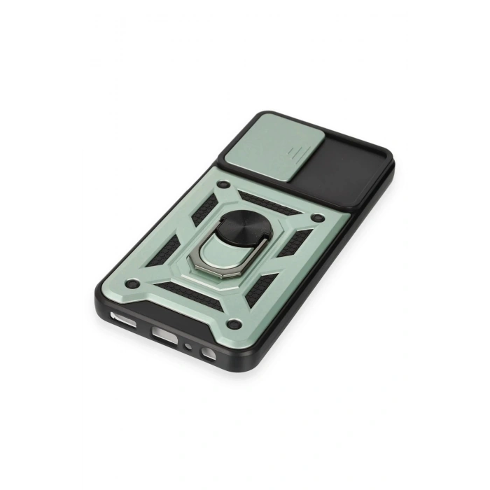 Newface Samsung Galaxy M14 5G Kılıf Pars Lens Yüzüklü Silikon - Yeşil