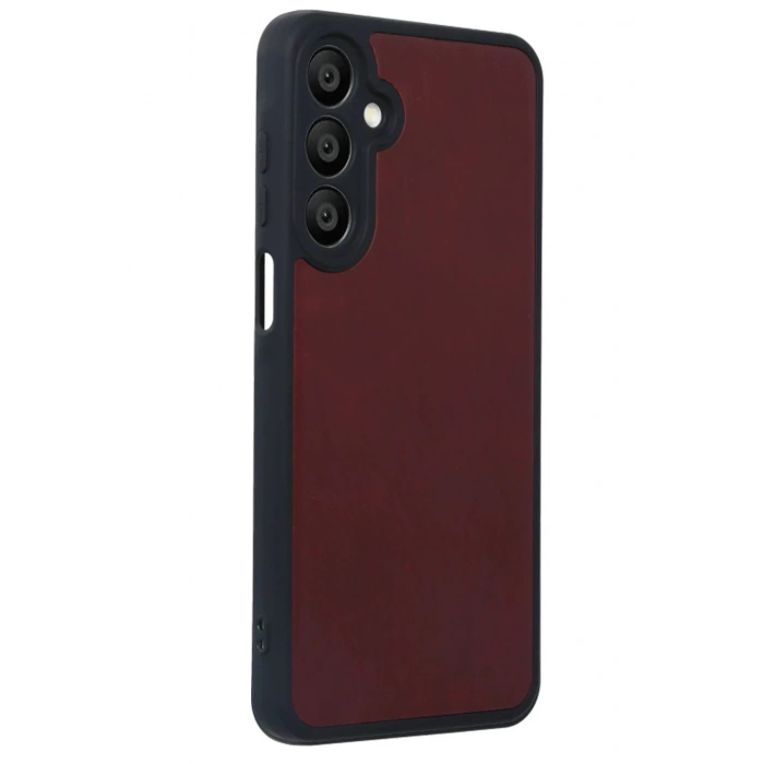 Newface Samsung Galaxy M15 Kılıf Aras Deri Kapak - Bordo