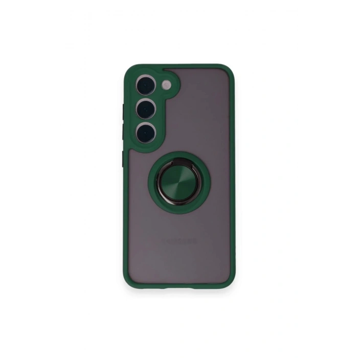 Newface Samsung Galaxy M15 Kılıf Montreal Yüzüklü Silikon Kapak - Yeşil