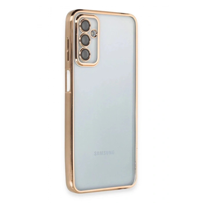 Newface Samsung Galaxy M23 Kılıf Razer Lensli Silikon - Gold