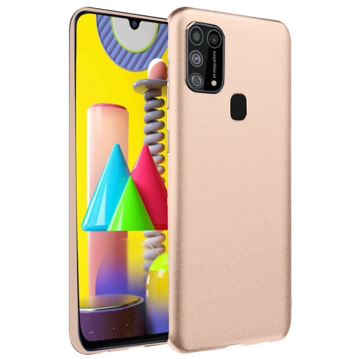 Newface Samsung Galaxy M31 Kılıf Nano içi Kadife Silikon - Pudra