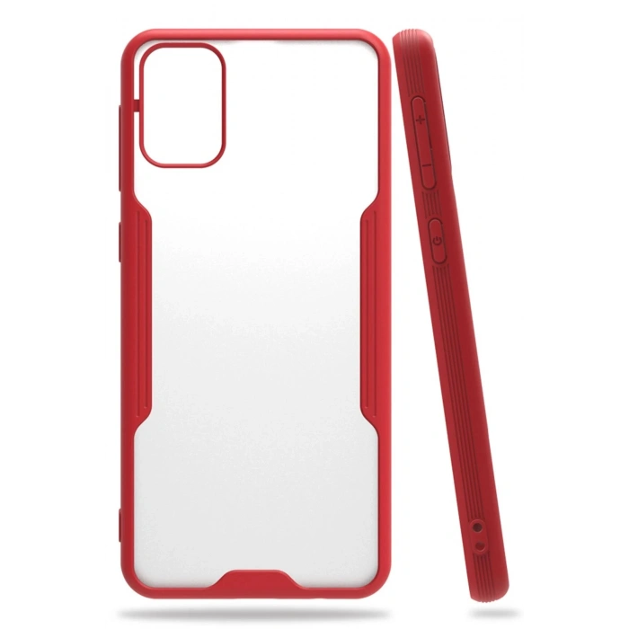 Newface Samsung Galaxy M31 Kılıf Platin Silikon - Kırmızı
