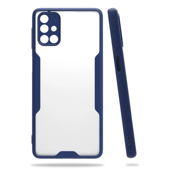 Newface Samsung Galaxy M31S Kılıf Platin Silikon - Lacivert
