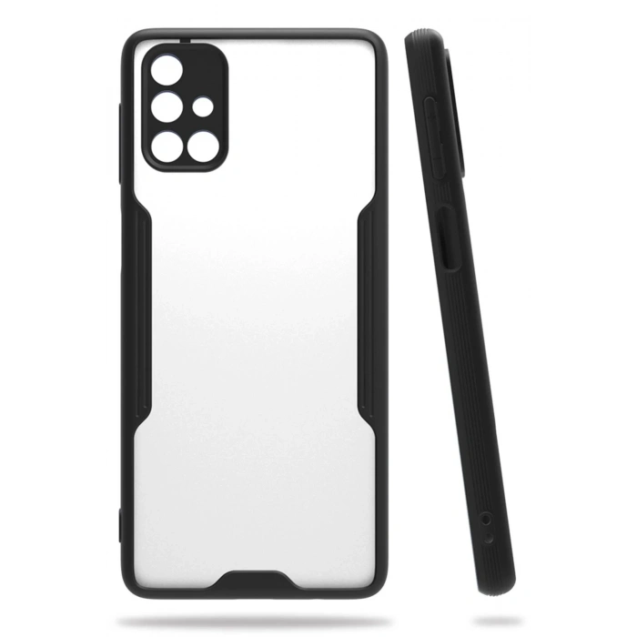 Newface Samsung Galaxy M31S Kılıf Platin Silikon - Siyah