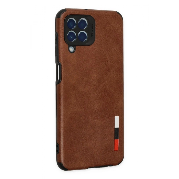 Newface Samsung Galaxy M33 Kılıf Loop Deri Silikon - Kahverengi