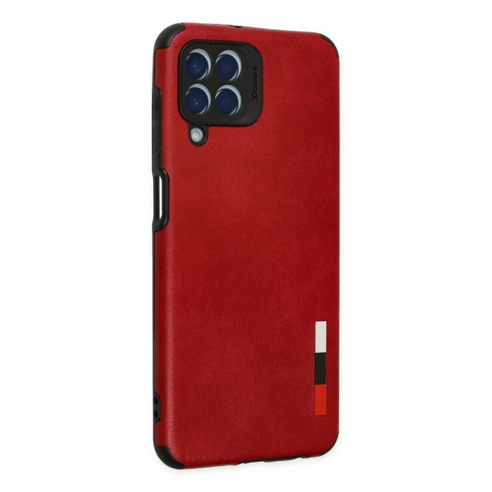 Newface Samsung Galaxy M33 Kılıf Loop Deri Silikon - Kırmızı